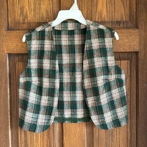 Vintage Plaid Cropped Vest